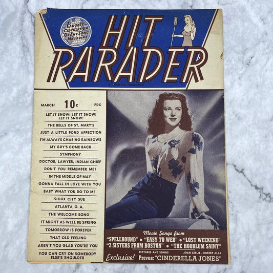 Vintage Hit Parader Magazine Back Issue March 1946 Faye Marlowe TJ3