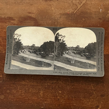 Parade of Society Palermo Park Buenos Aires Argentina Antique Stereoview H2-6