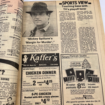 1981 Oct 11 Bellville IL News-Democrat TV Listings Magazine  Kevin Dobson A18