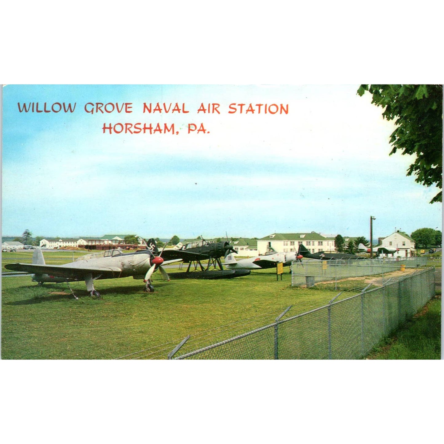 Vintage Postcard Willow Grove Naval Air Station Horsham PA EA3