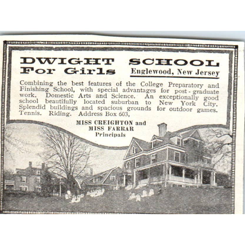 c1920 Harper's Magazine Ad - Dwight School For Girls Englewood New Jersey EA3