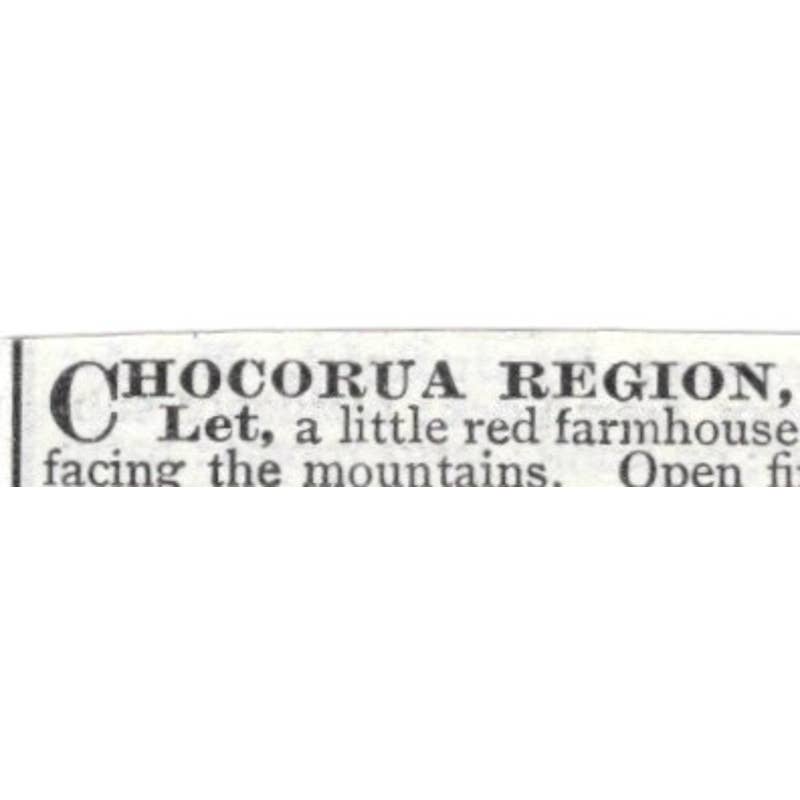 Chocorua Region NH Farmhouse for Rent D. Williams - 1903 Original Ad TJ8-7-5