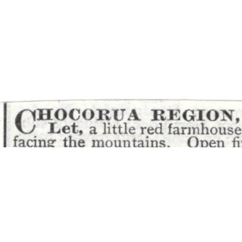 Chocorua Region NH Farmhouse for Rent D. Williams - 1903 Original Ad AK5-S30