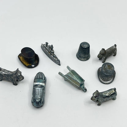 Lot of 9 Original Vintage Monopoly Game Pieces Replacement Tokens SC3