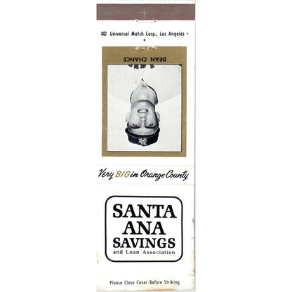 Santa Ana Savings Dean Chance Baseball Advertising Matchbook Cover MM9-9