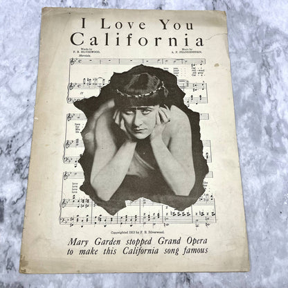 I Love You California A.F. Frankenstein 1913 Sheet Music TK2-SM2