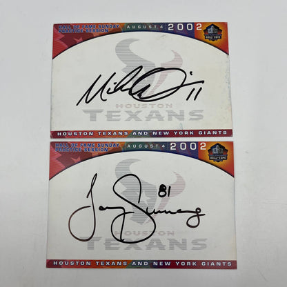 2002 Houston Texans Hall of Fame Game #11 #81 Autograph Card set of 2 AA6
