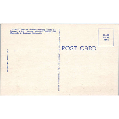 Pueblo Union Depot Pueblo Colorado Original Postcard TK1-26