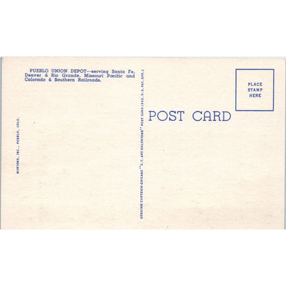 Pueblo Union Depot Pueblo Colorado Original Postcard P2-11