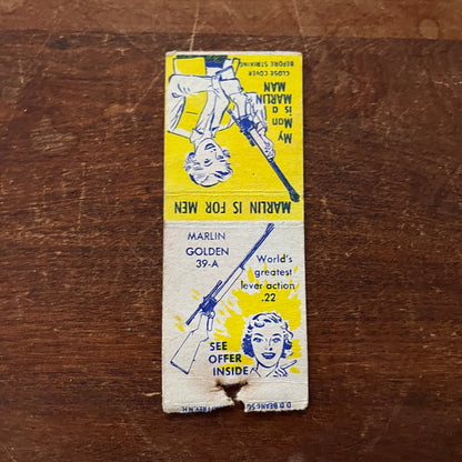 Marlin Golden 39-A Marlin Man Advertising Matchbook Cover SA9-M13