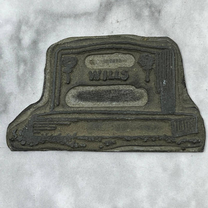 Vintage Printing Letterpress Printers Block Plate Wills Tombstone TJ514