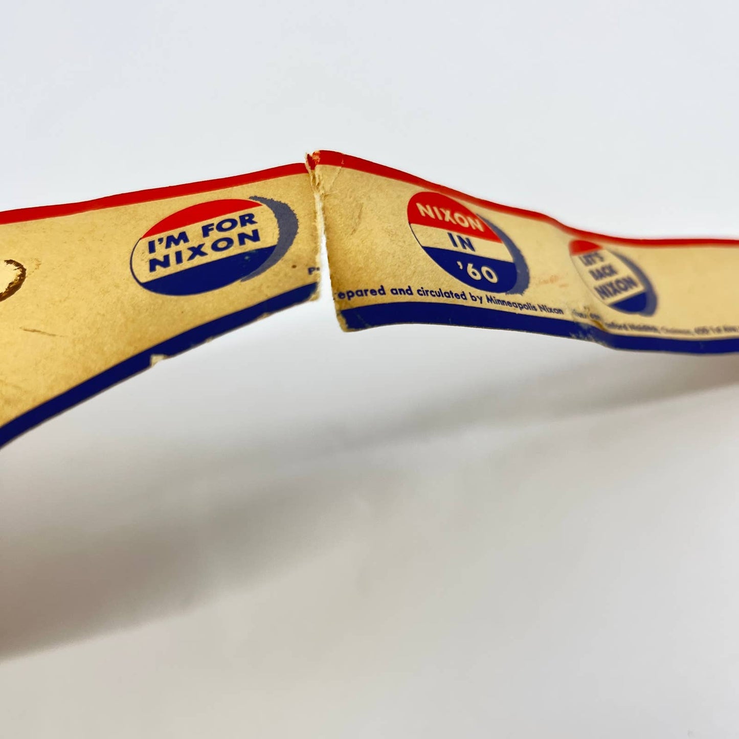 1960 I’m For Nixon Paper Sun Visor Richard Nixon Presidential Campaign AA8