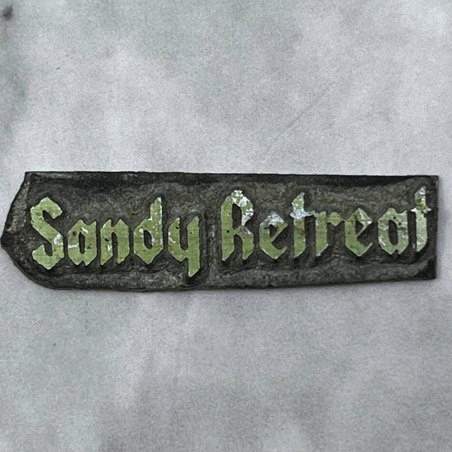 Vintage Printing Letterpress Printers Block Plate Sandy Retreat SE832