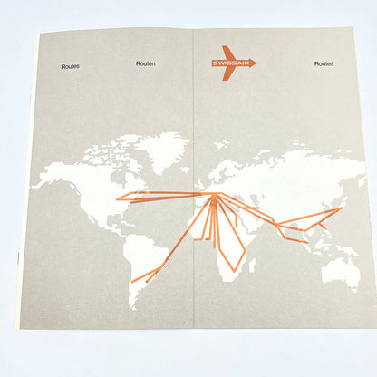 Swissair Route Map 1974 Airliner Profiles Switzerland TG2