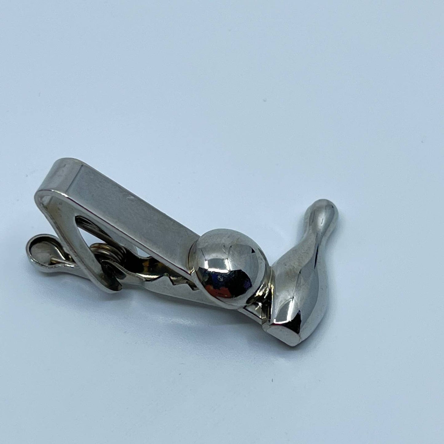 VTG Silver Tone Bowling Pin Ball Tie Clip Tie Pin SC3