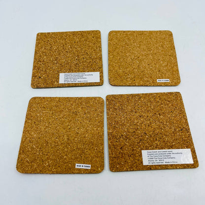 Set of 4 Cork Bottom Christmas Santa Claus Coca Cola Drink Coasters TC4