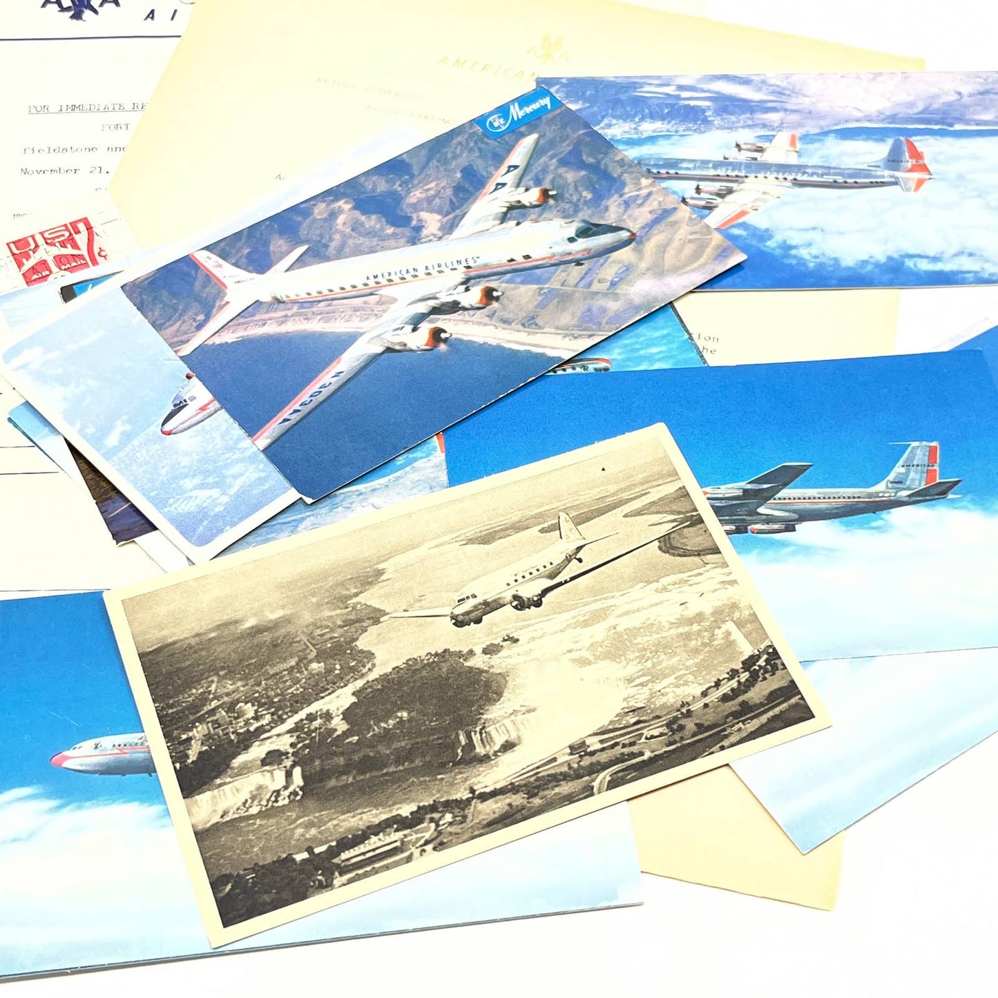 1950s-1980s Lot of Commercial Airline Ephemera American Airlines TC7