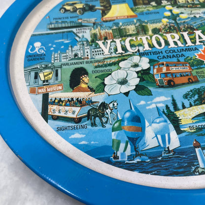 Vintage Metal Souvenir Tray Victoria British Columbia Canada 13" TI8