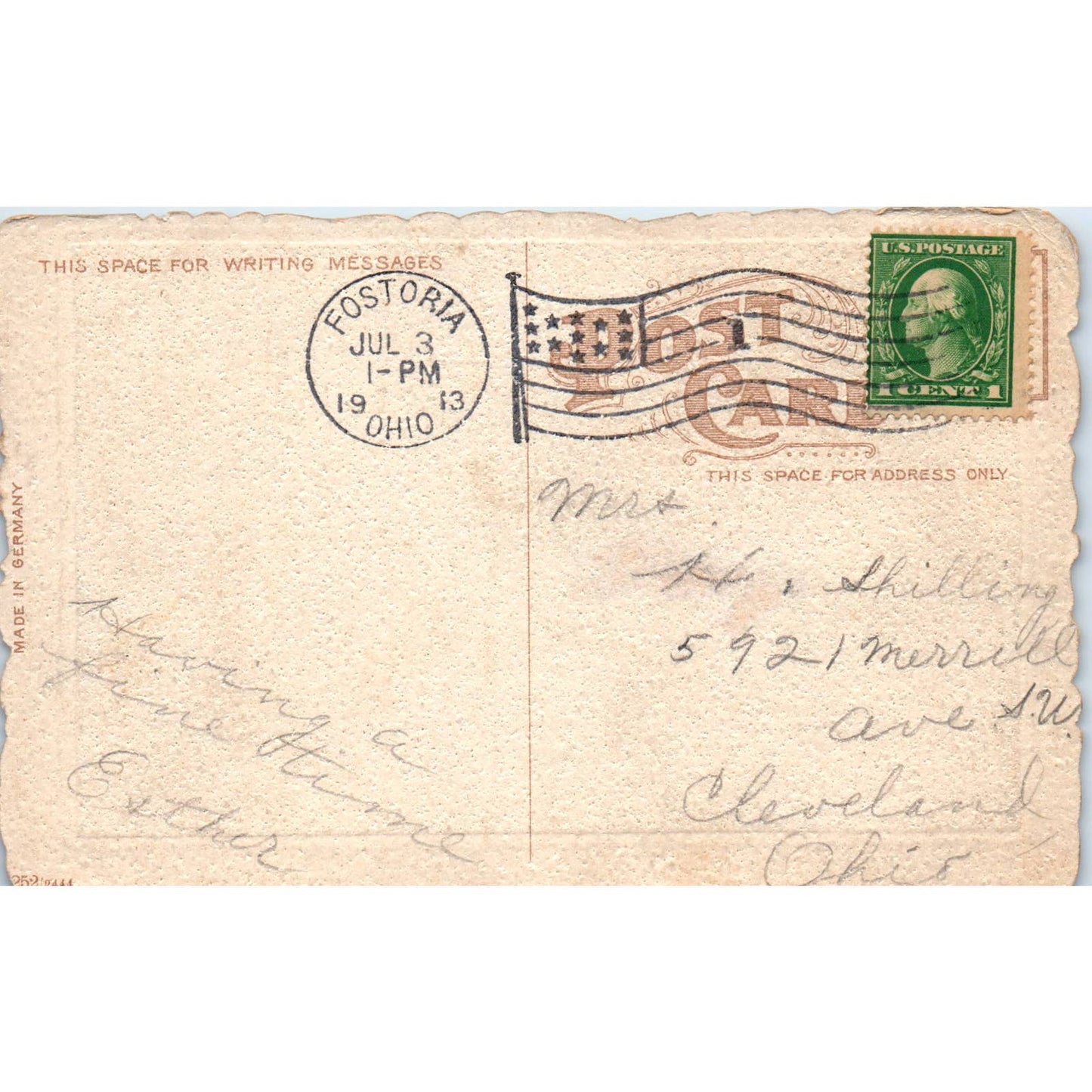 c1910 Postcard The Ohio Western Lime Co, Fostoria Ohio TD9