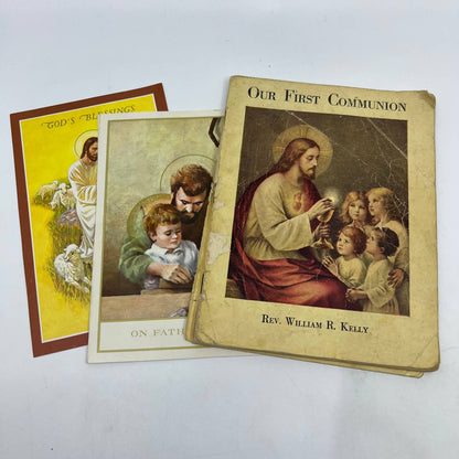 Huge Lot of Vintage Catholic Ephemera Relics Books & More SG5-3