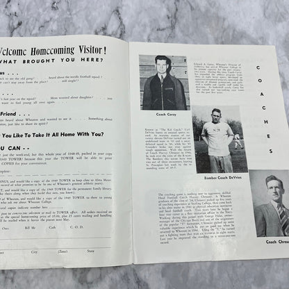 1948 Homecoming Football Game Program Wheaton College Lake Forest College V42-3