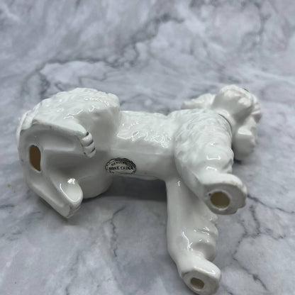 Vintage MCM Lenwile Ardalt Bone China Standard White Poodle Dog Figurine 5" TI8