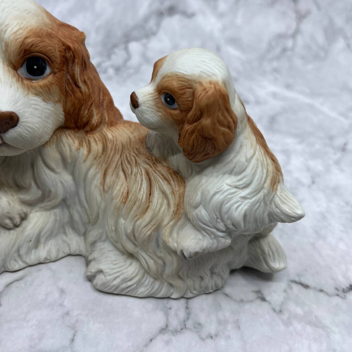 Homco Cocker Spaniel Mother Pups Puppies Ceramic Figurine Dog 7" #1434 TA1