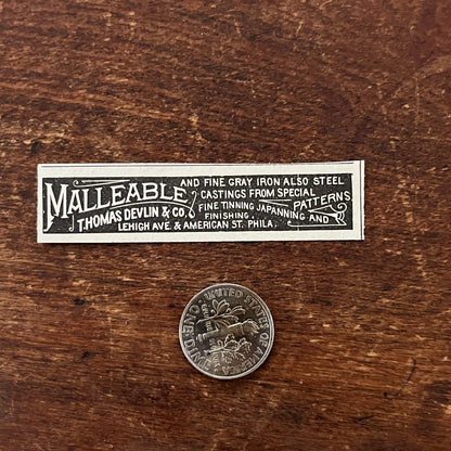 Malleable Iron Thomas Devlin & Co. Philadelphia Original Advertisement AD8-P28