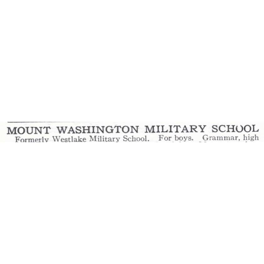 Mount Washington Military School Col. Wm. Strover Los Angeles CA 1921 Ad TJ7-S6