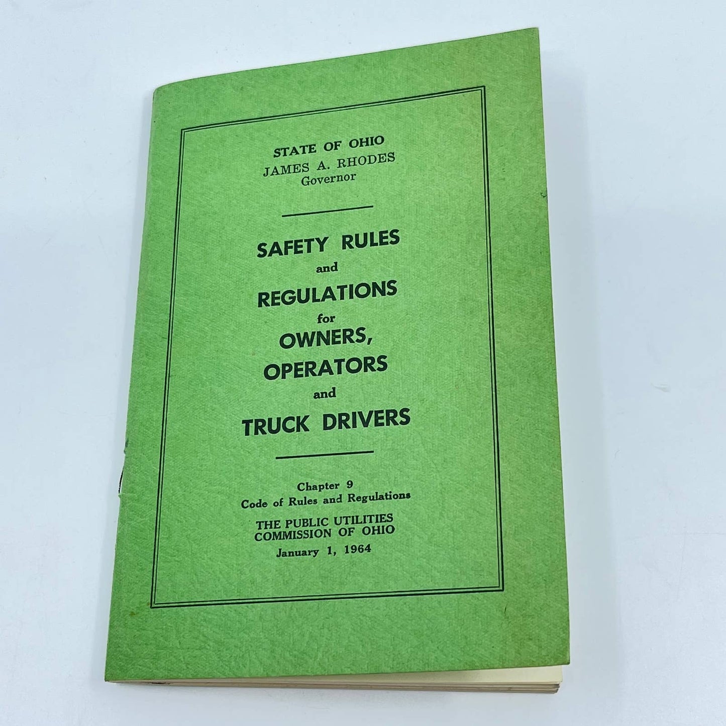 1964 Safety Rules and Regulations for Owners, Operators & Truck Drivers Ohio TE2