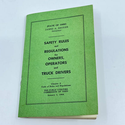 1964 Safety Rules and Regulations for Owners, Operators & Truck Drivers Ohio TE2