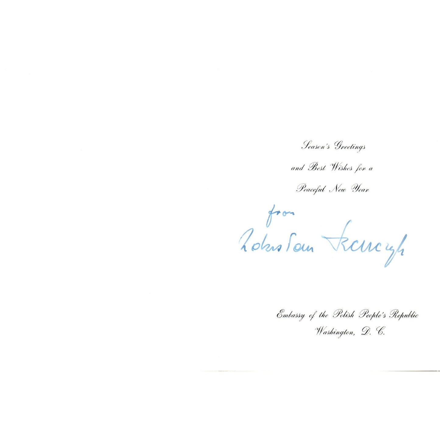 1960s Christmas Card from The Embassy of the Polish People's Republic B15