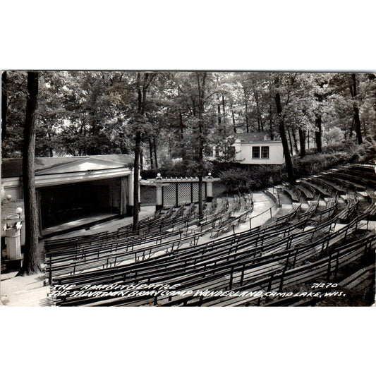 Salvation Army Camp Wonderland Amphitheatre Camp Lake WI RPPC Postcard TJ9-P3