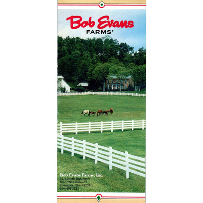 1984 Bob Evans Farms Restaurant Fold Out Map and Brochure AD7