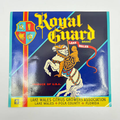 1932 Royal Guard - Fruit Crate Label Lake Wales Citrus Polk County Florida FL3