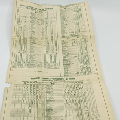 1961 Eastern Greyhound Lines Bus Time Table Baltimore Pittsburgh New York SC2