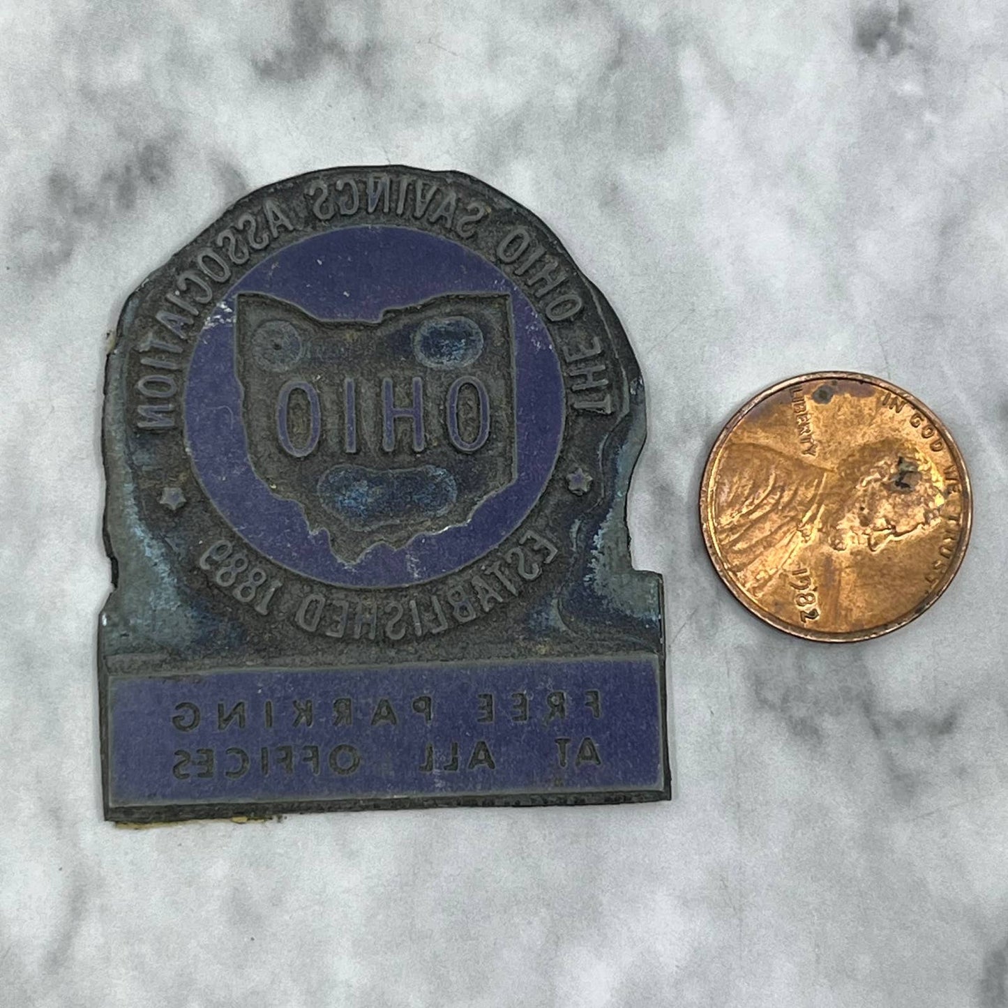 Vintage Letterpress Printers Block Plate The Ohio Savings Association TJ57