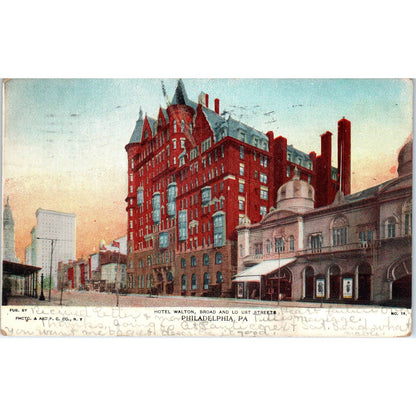 1909 Postcard Hotel Walton Broad & Locust Streets - Philadelphia PA TD9-P1