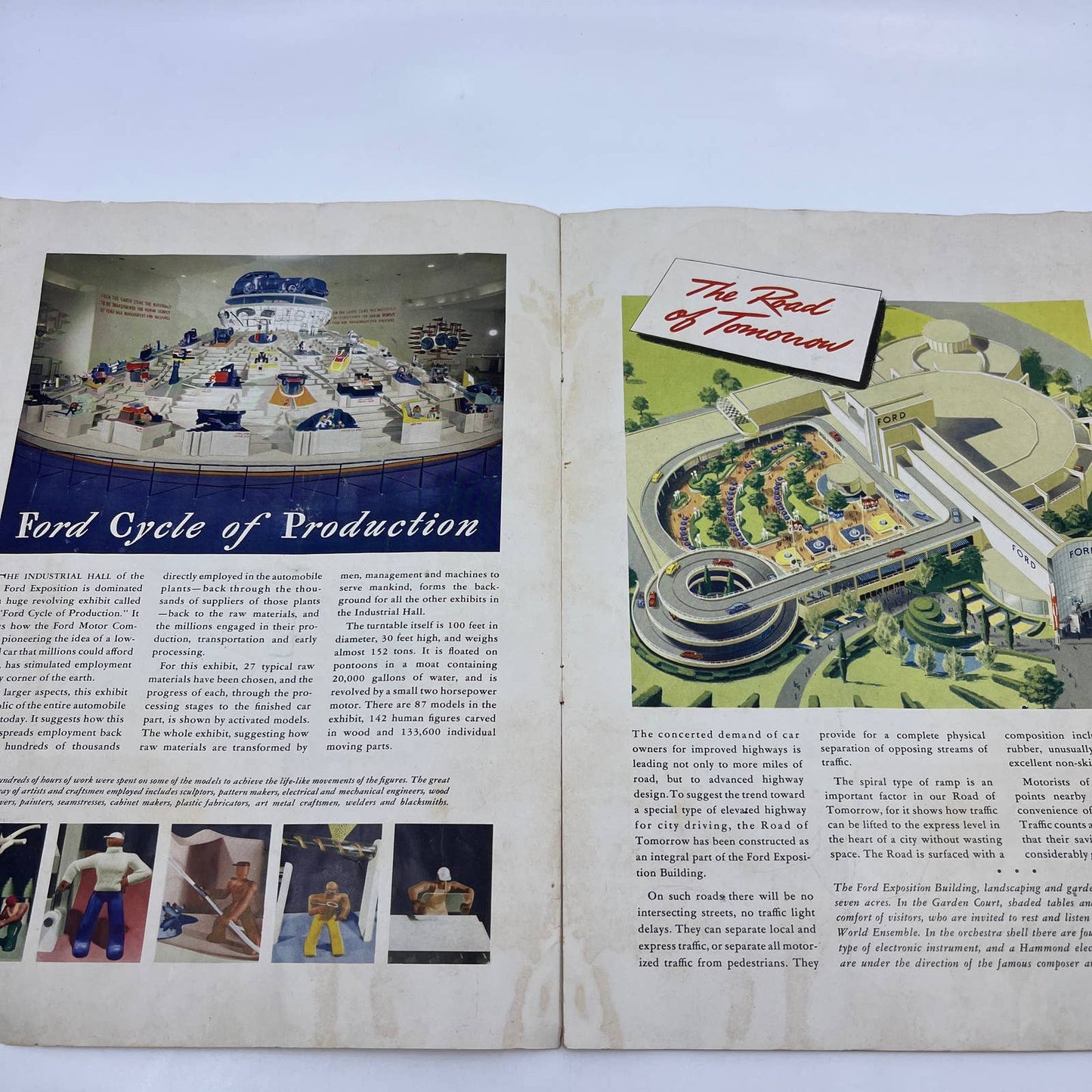 1940 New York World's Fair Ford Exposition Booklet & Map Center Spread FL5