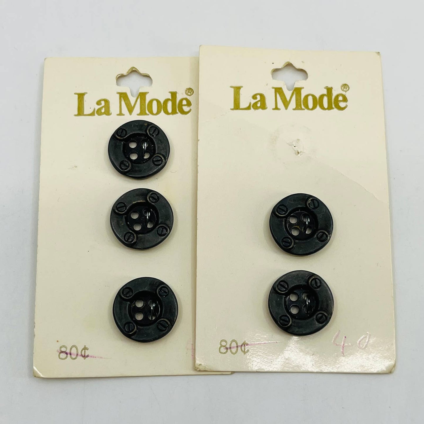 Vintage La Mode Buttons Steampunk Metal w/ Screws 24 5/8 SB5