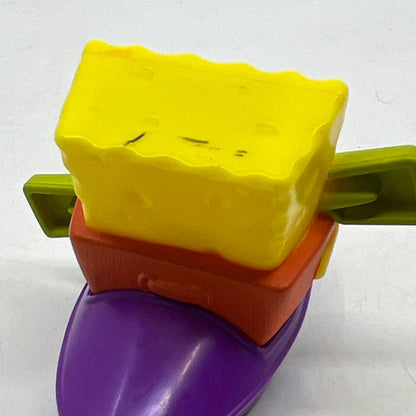 SpongeBob Paddling In A Purple Canoe McDonald's 2012 Plastic Happy Meal Toy TI4