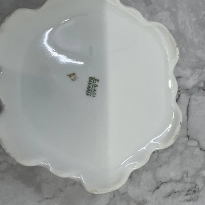 Vintage Z.S. & Co. Bavaria Fine China Sugar Bowl & Lid Pink and Blue Floral TI7
