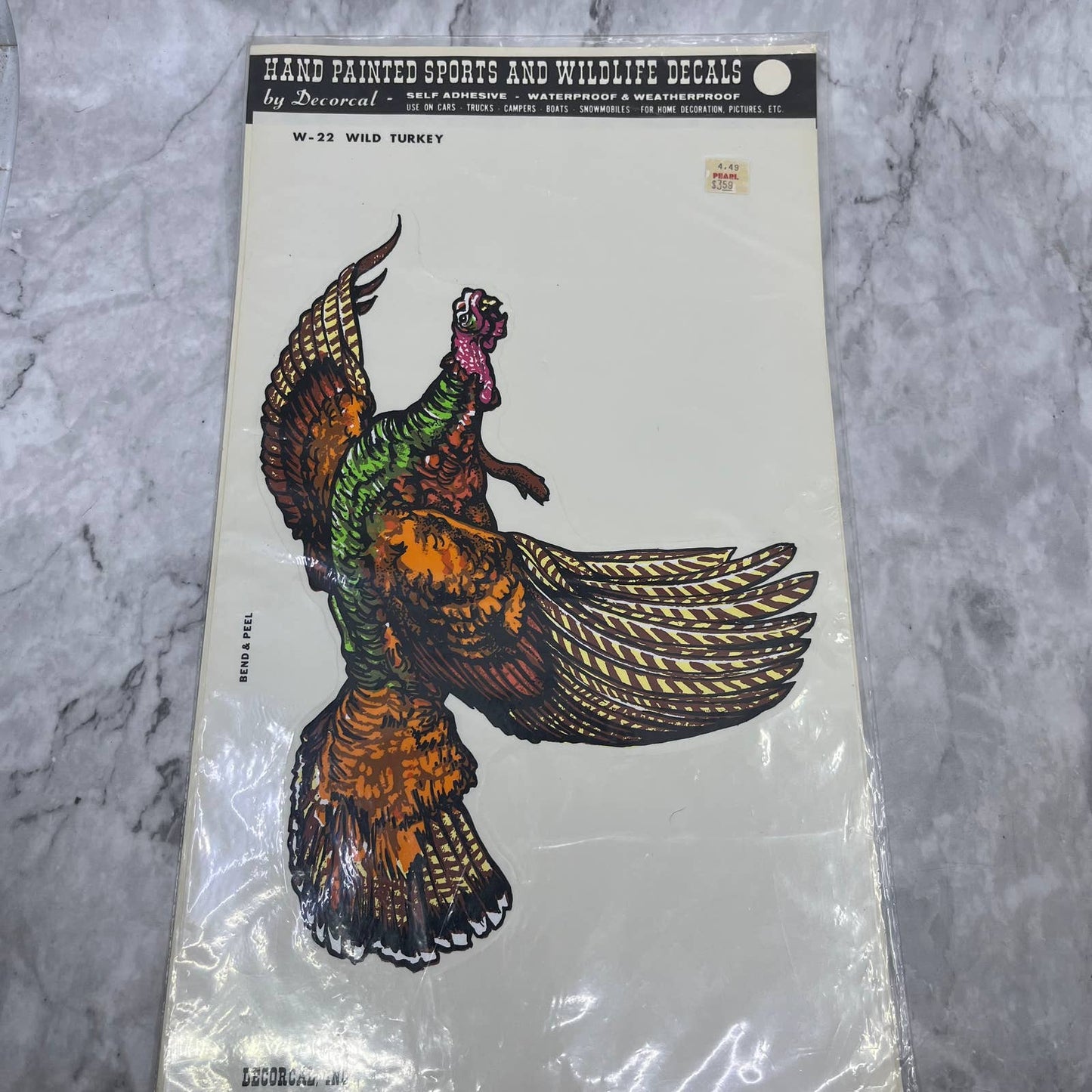 1979 NEW NOS Decorcal Sports & Wildlife Decal W-22 Wild Turkey Hunting FL5