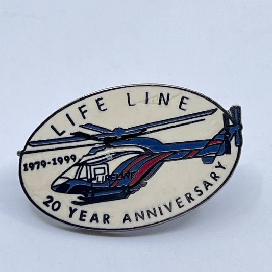 Vintage Lifeline Helicopter 20 Year Anniversary 1979-1999 Pinback Button SD8