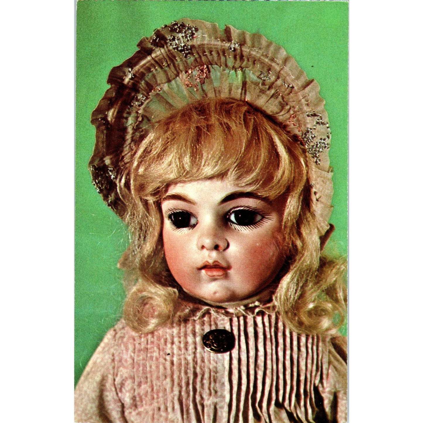 Bru Paperweight Eyes Doll Art Studio 1971 Original Postcard PB6