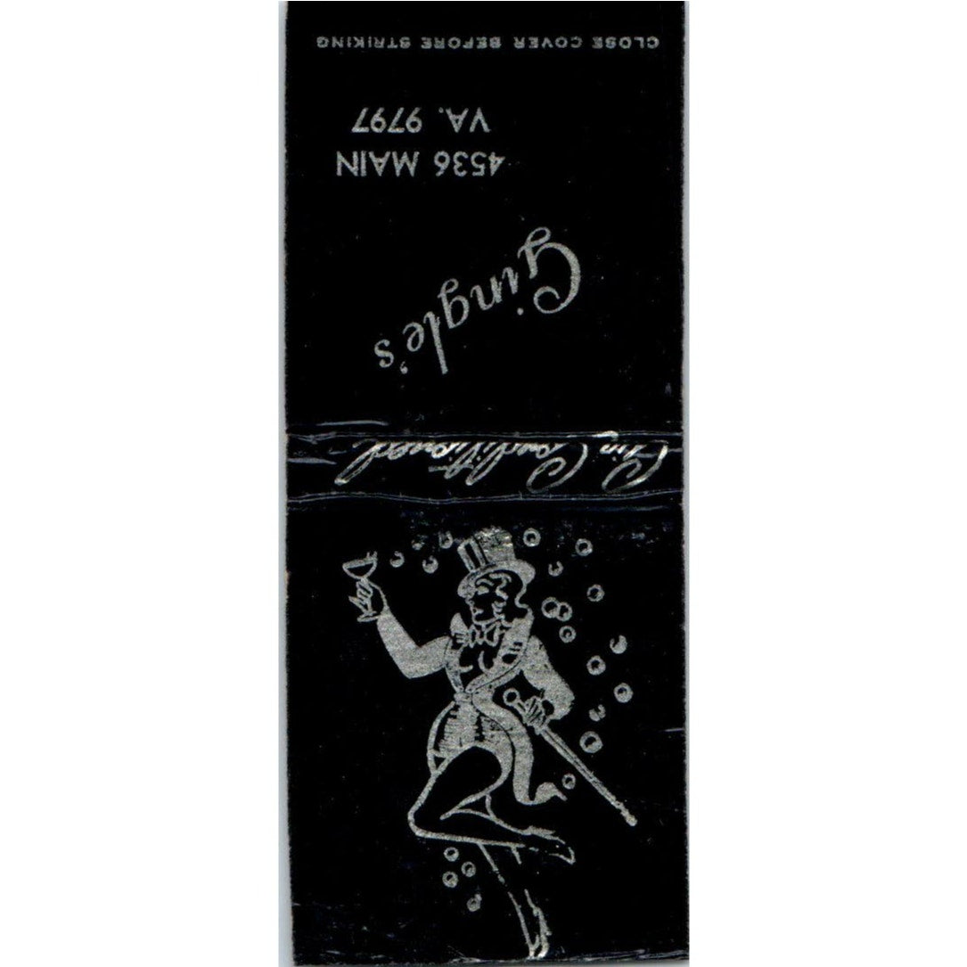 Gingle's Bar Kansas City MO Advertising Matchbook Cover MM9-4