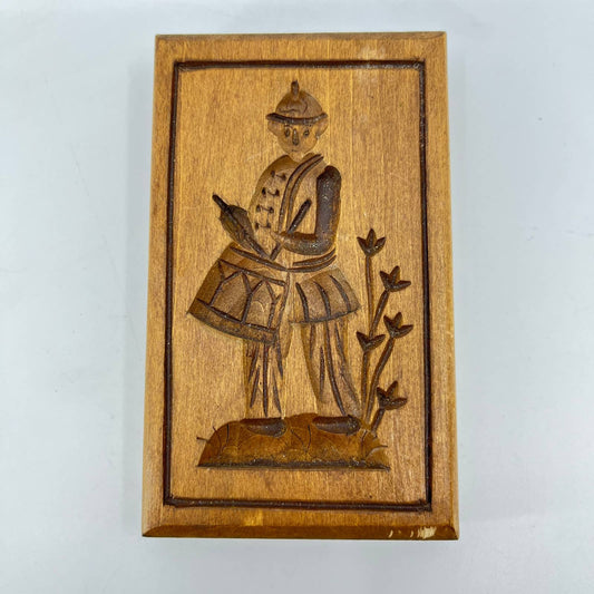 CARVED DILLON WOODEN Springerle Butter Cookie Stamp Press Mold 2.5x4.5” TE3