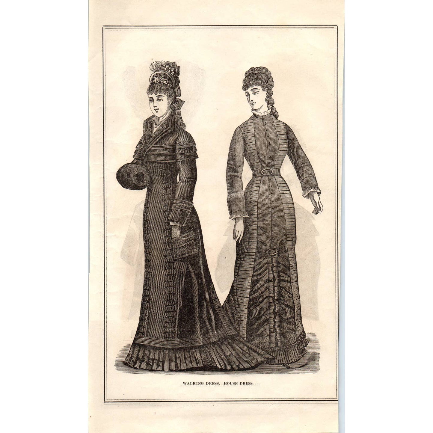 1878 2 Sided Victorian Walking Dress House Dress Mantle for Spring Fichu SF2