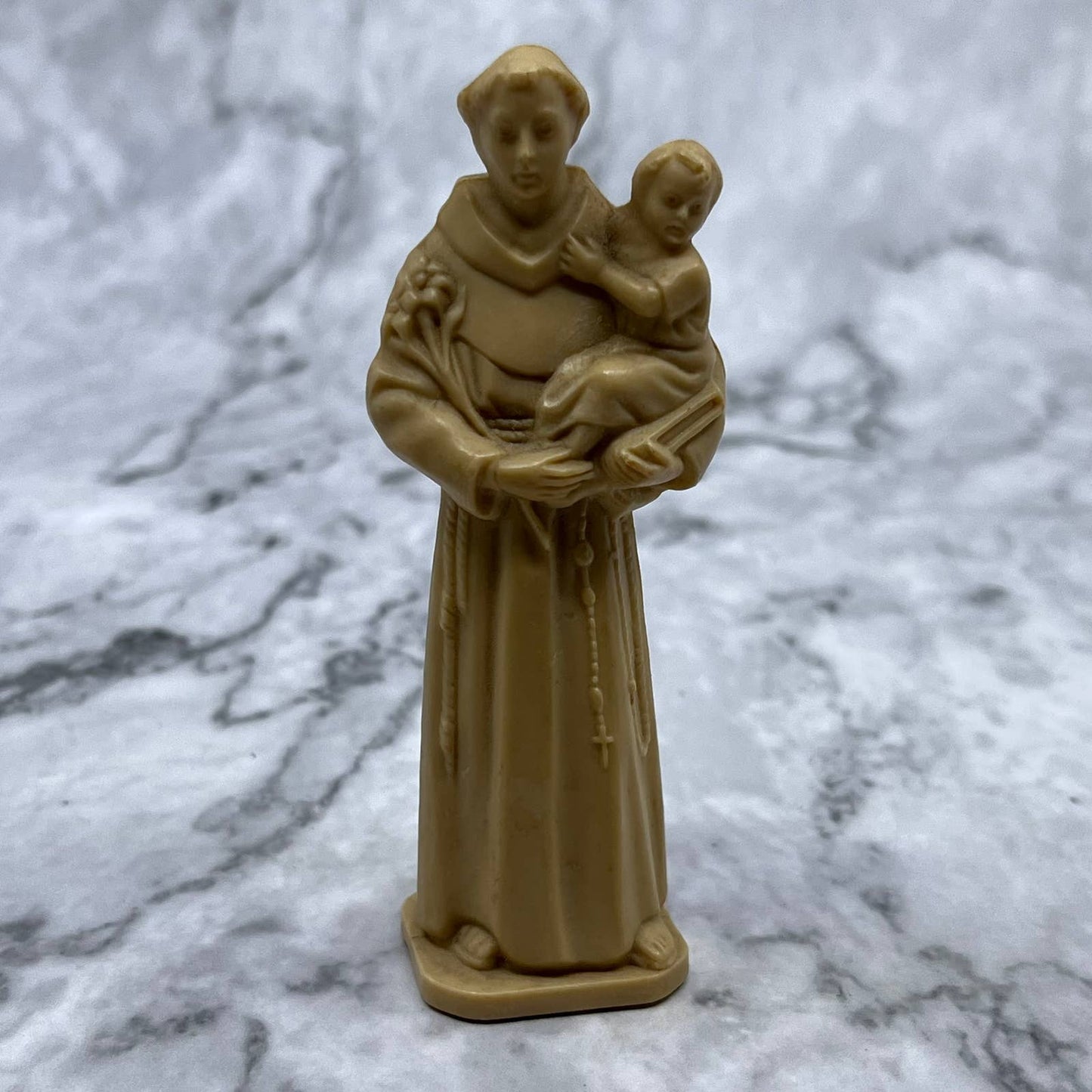 Vintage Resin Saint Anthony of Padua Holding Baby Jesus Figurine 3.5” SF1