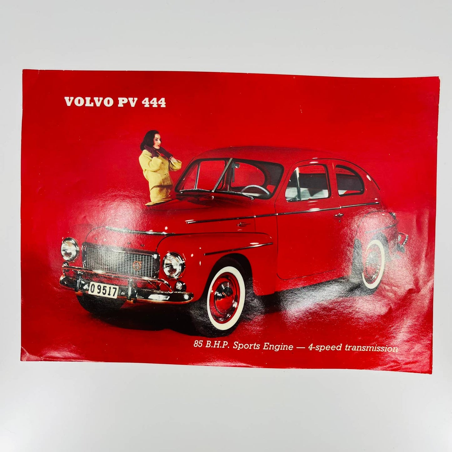 1957 Volvo PV444 Sport Engine Leaflet Brochure Poster 8x11 C9